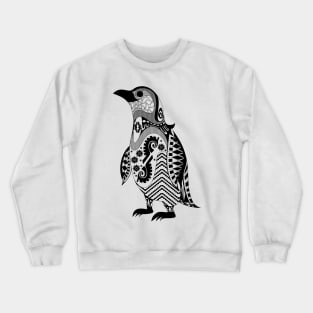 the magical penguin in ecopop mexican patterns art Crewneck Sweatshirt